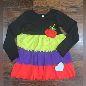 Love U Lots Pumpkin Ruffle Tunic Top kids size 10